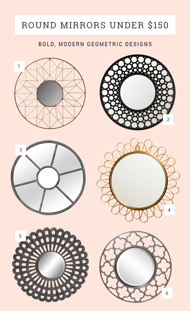 Round Mirror Ideas Under $150 - Bold Geometric Circle