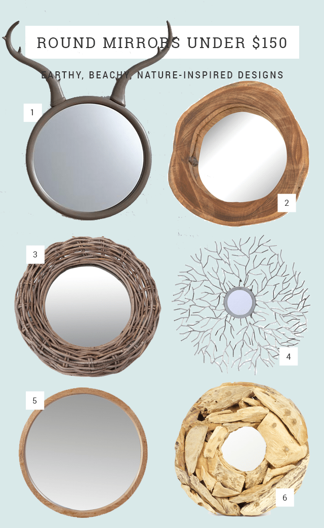 Round Mirror Ideas Under $150 - Nature Beachy Earthy