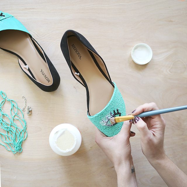 DIY Beaded Shoes - Winky Eye Pattern Flats - Shrimp Salad Circus