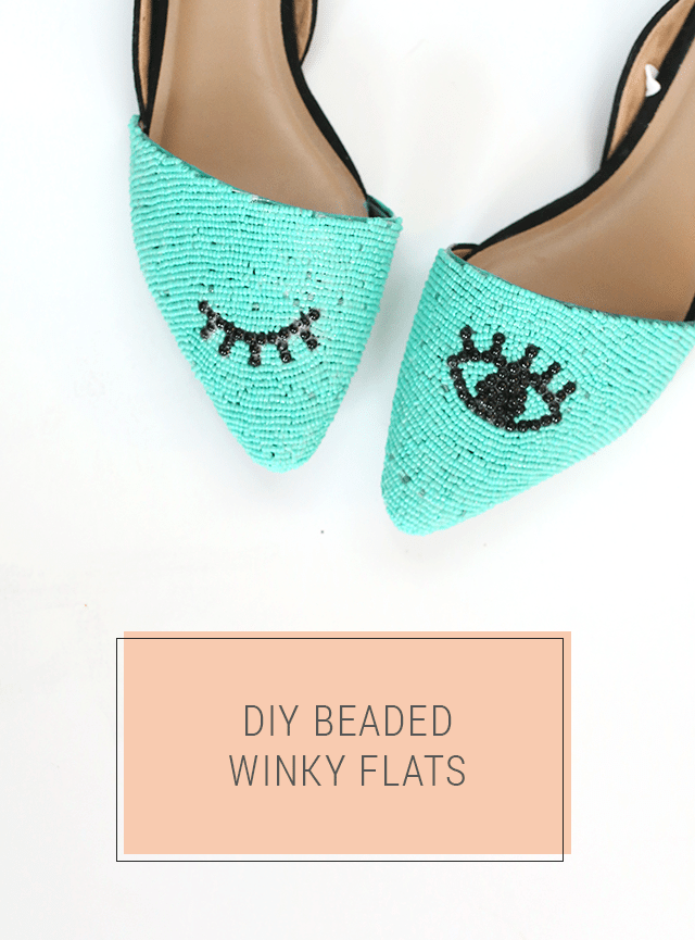 DIY Beaded Shoes - Turquoise Winky Eye Flats