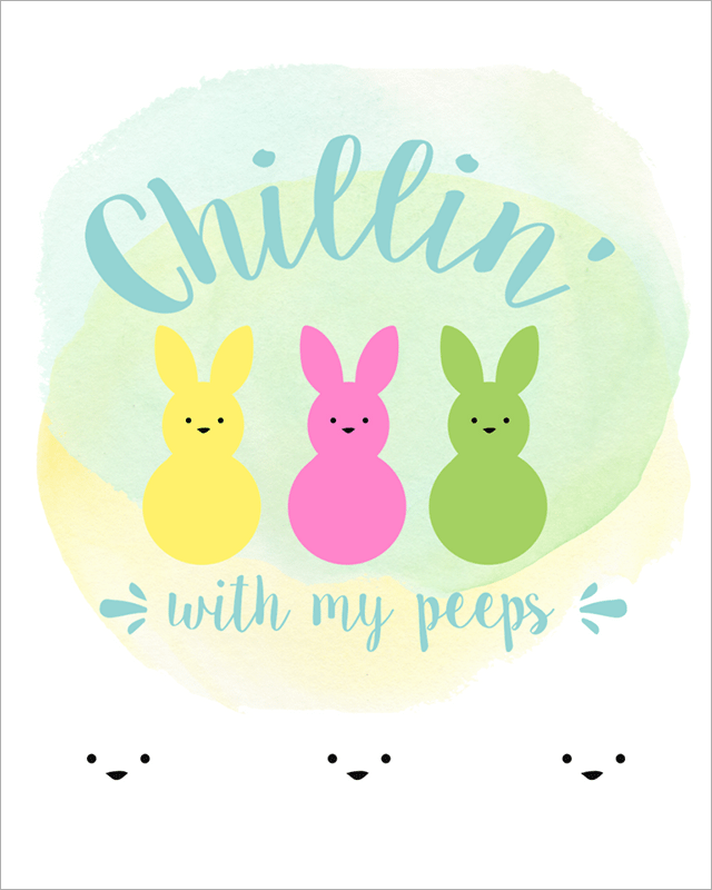 Free Easter Printables - Chillin' With My Peeps - Blue Preview