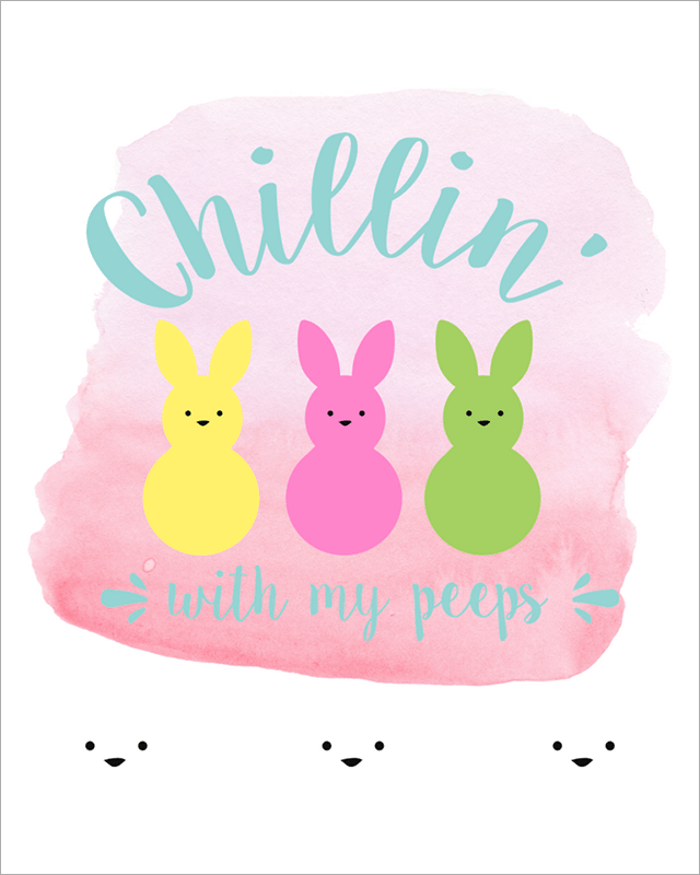 Free Easter Printables - Chillin' With My Peeps - Pink Preview