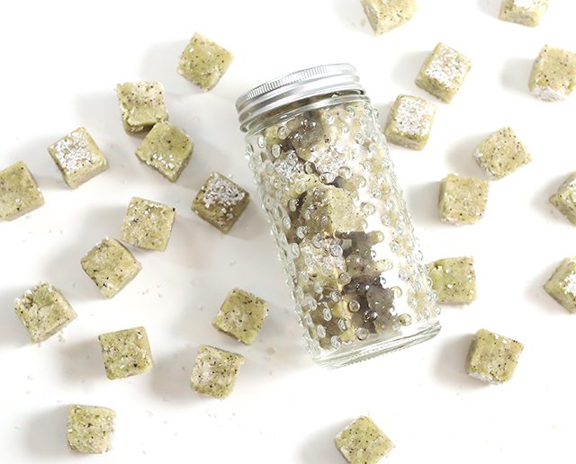 DIY Matcha Green Tea Sugar Scrub Cubes - Perfect for a Gift Basket