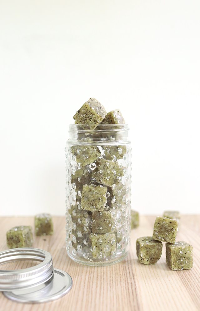 DIY Matcha Green Tea Sugar Scrub Cubes