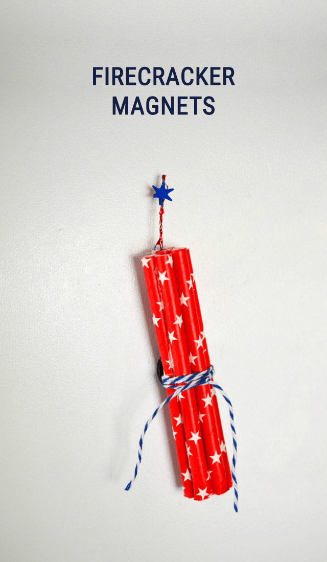 Firecracker Magnet Fourth of July Crafts