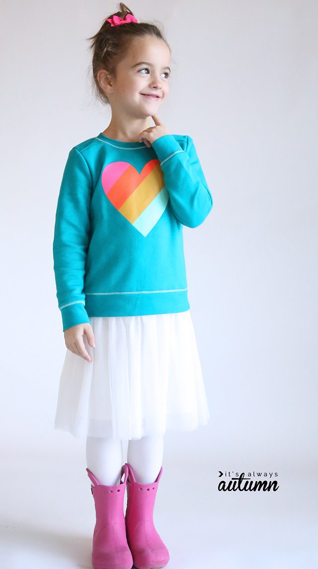 Free Fall Sewing Patterns for Kids for Fall - Tulle Sweatshirt Dress for Girls