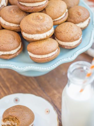 Pumpkin Whoopie Pie Recipe With Maple Spice Whipped Cream thumbnail