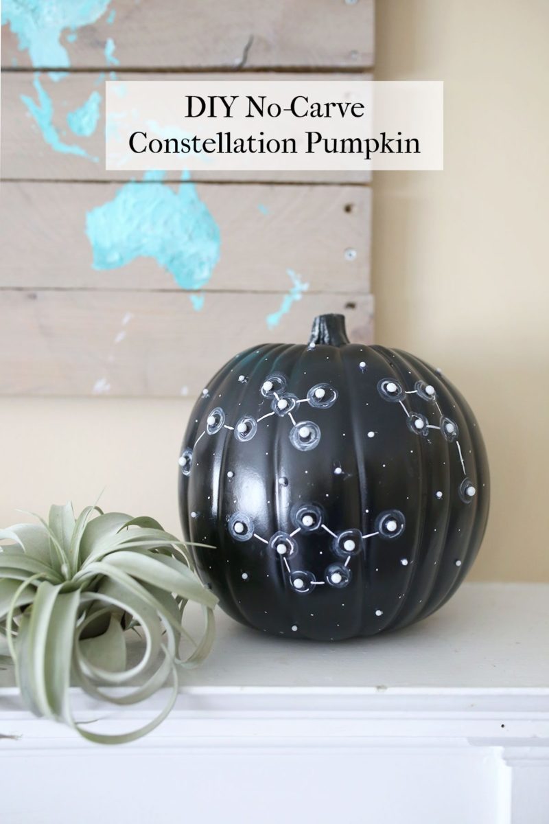 DIY No Carve Constellation Pumpkin for Halloween