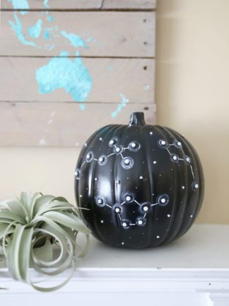 DIY No Carve Constellation Pumpkin for Halloween thumbnail