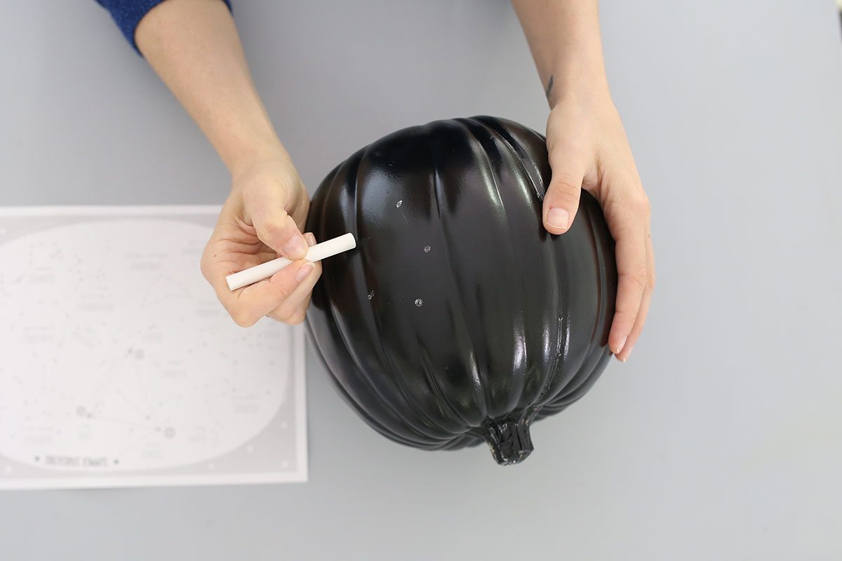DIY No Carve Constellation Pumpkin for Halloween 
