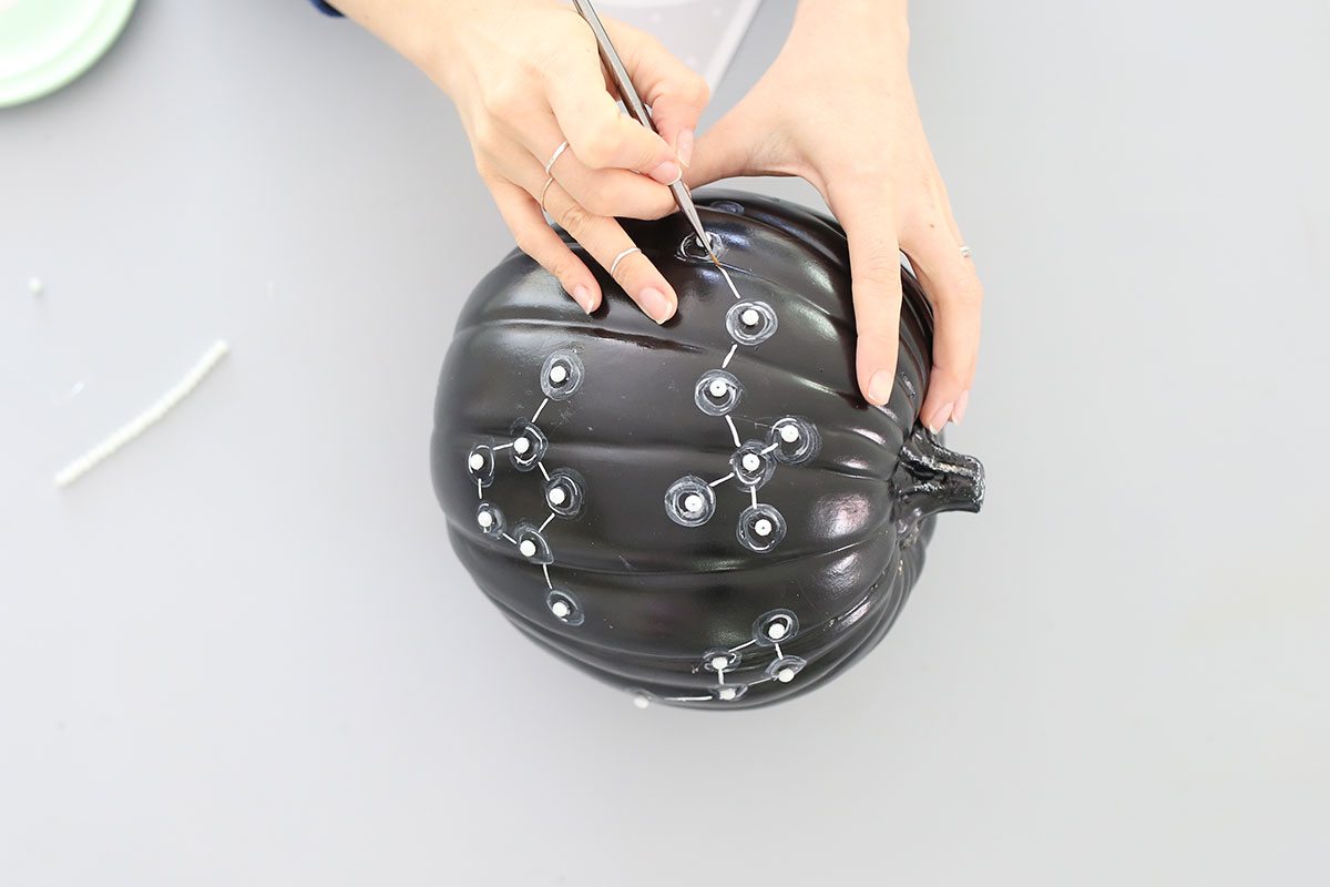 DIY No Carve Constellation Pumpkin for Halloween