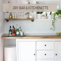 IKEA Hack Button - Dry Bar and Kitchenette