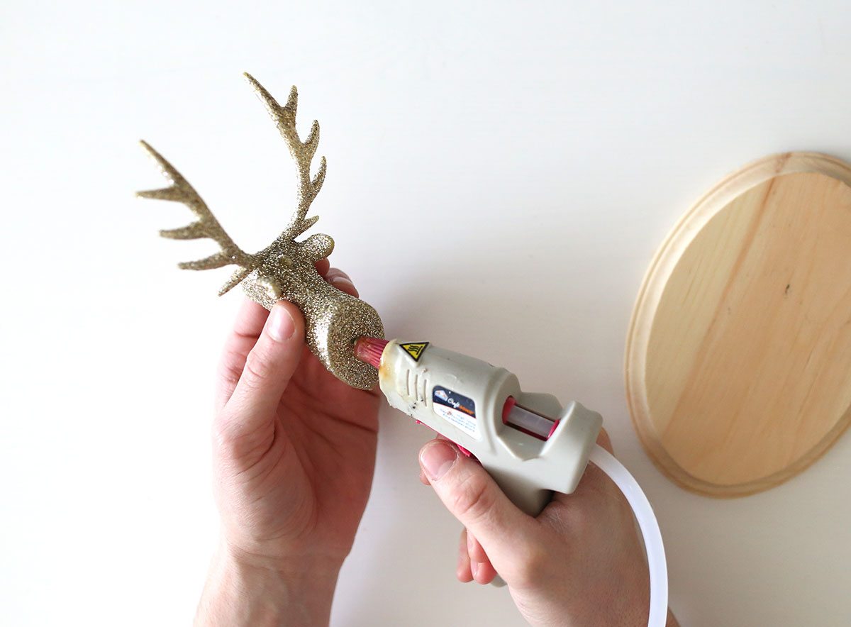 DIY Glitter Taxidermy Reindeer for Christmas