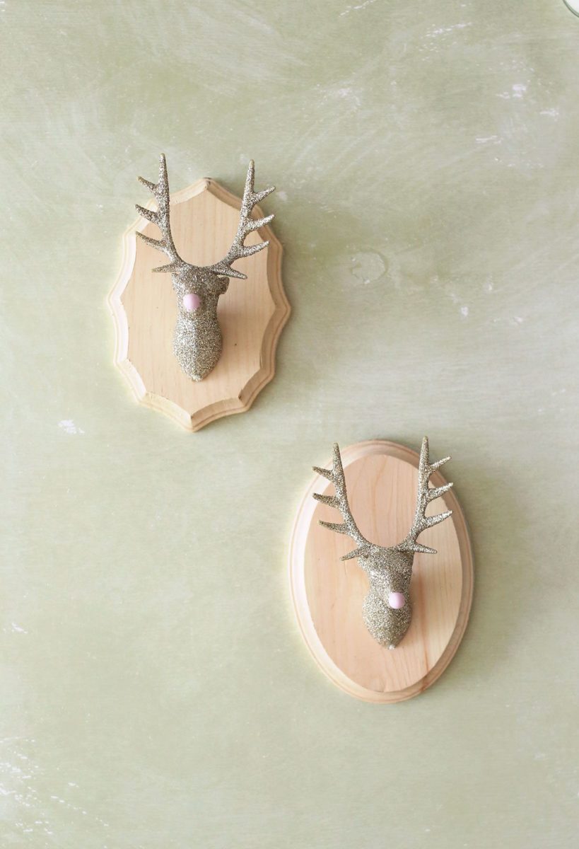 DIY Glitter Taxidermy Reindeer for Christmas