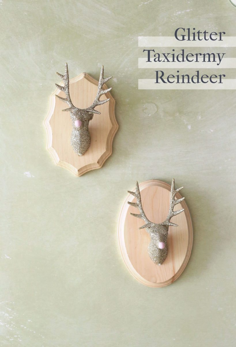 DIY Glitter Taxidermy Reindeer for Christmas