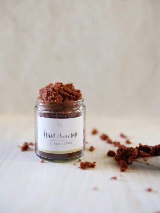 DIY Mint Chocolate Sugar Scrub Recipe + Free Printable Labels thumbnail