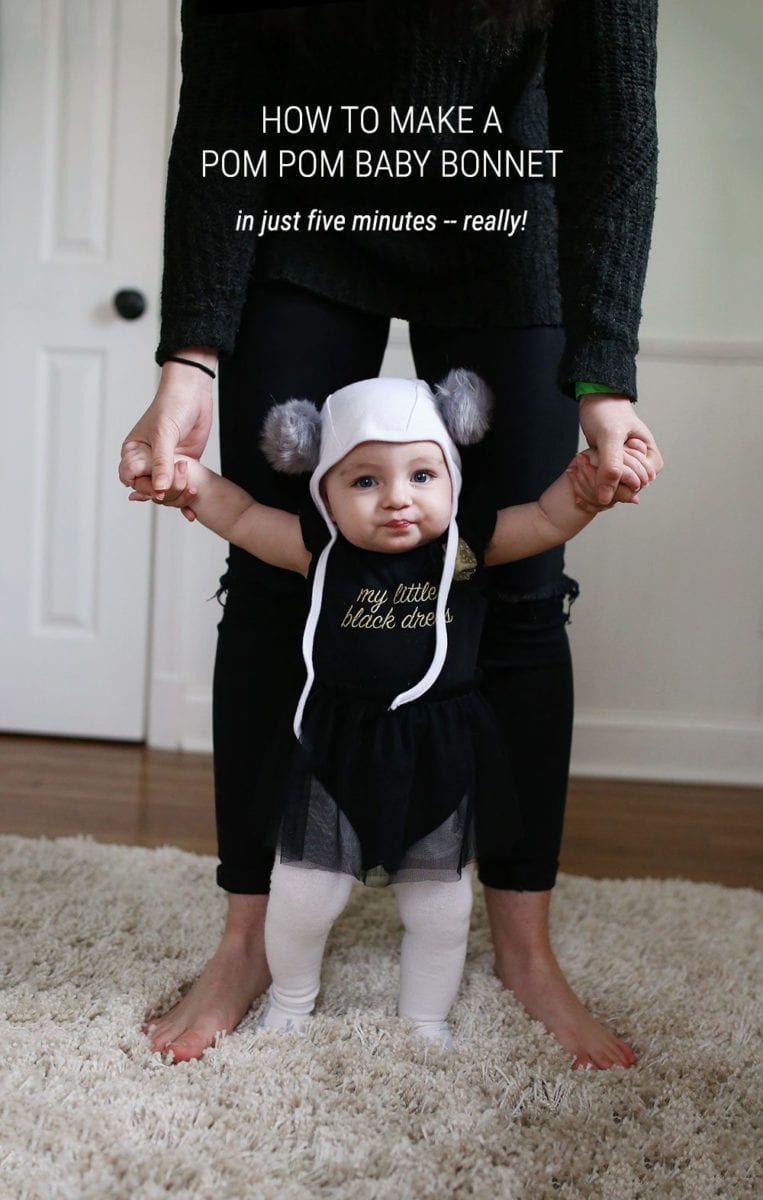 How to Make a Pom Pom Baby Bonnet - A DIY Tutorial With or Without Sewing