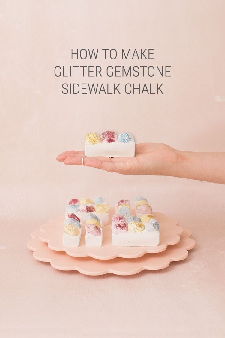 How to Make Gemstone Glitter DIY Sidewalk Chalk for Kids for Summer