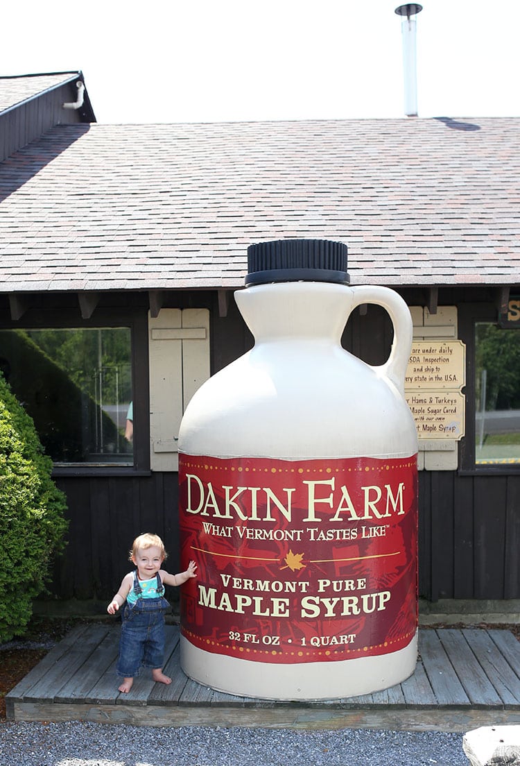 Giant Maple Syrup Bottle at Dakin Farm Store Outside Burlington Vermont