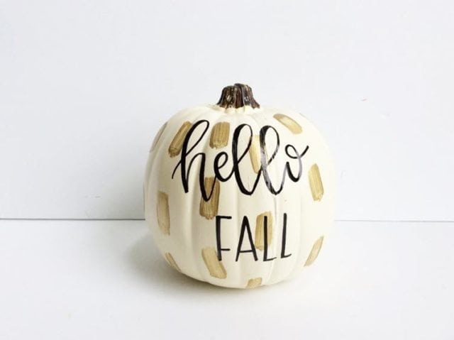 DIY Hand Lettered Painted Pumpkin