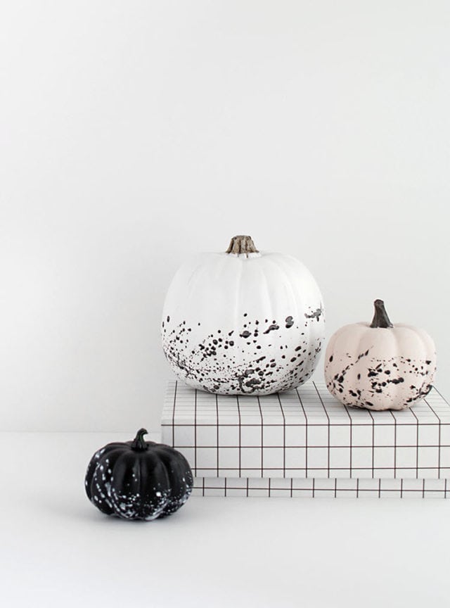 DIY Paint Splattered Pumpkins