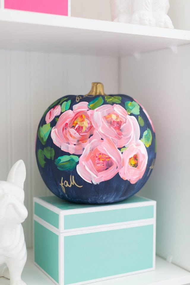 Hand Painted Floral Pumpkin