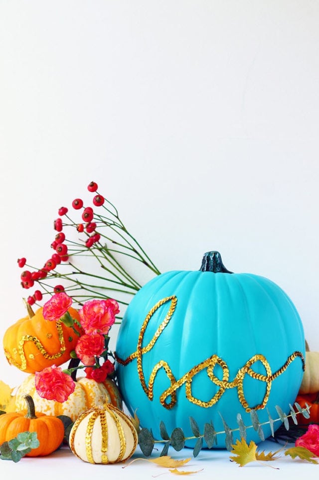 DIY Sequin Message Pumpkin