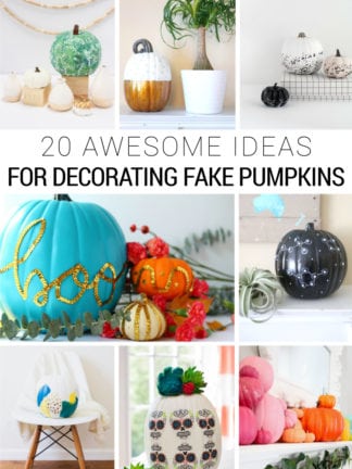 20 DIY Fake Pumpkin Decorating Ideas for Halloween and Fall thumbnail