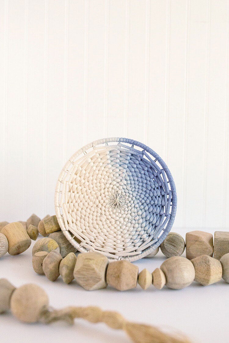 DIY Dip Dyed Ombre Woven Wall Hanging from Weaving Within Reach by Flax and Twine