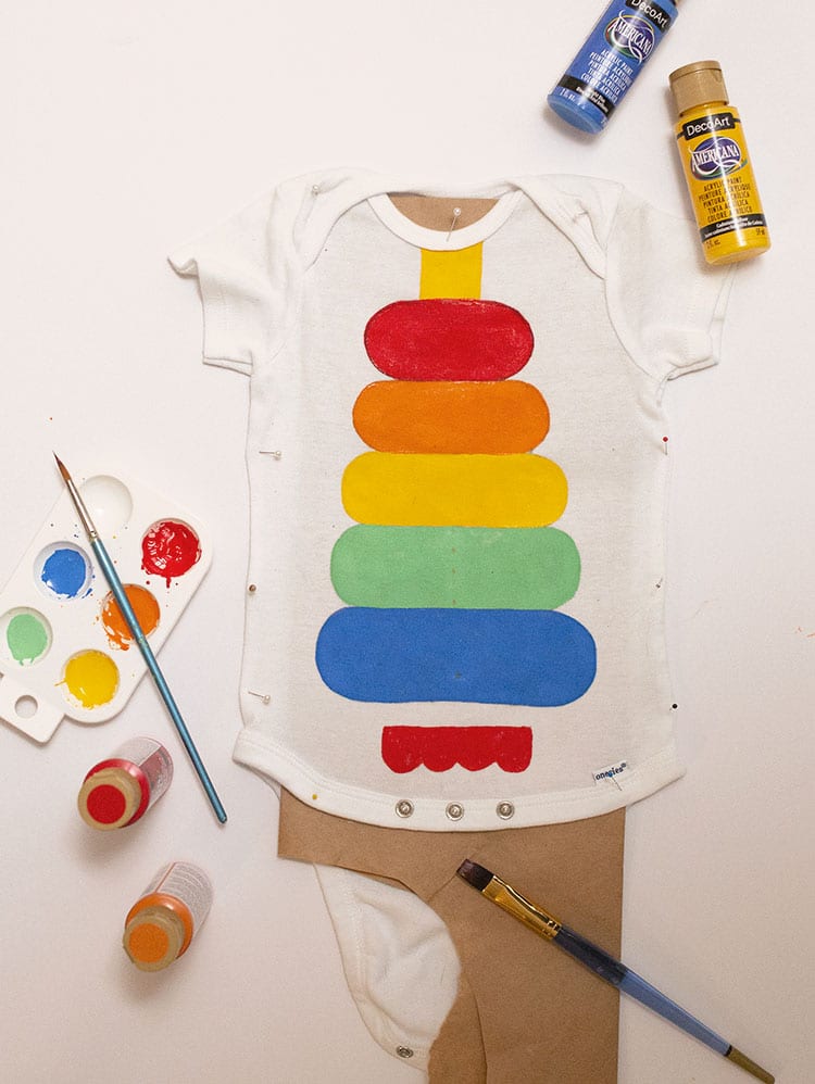 How to Make a Fisher Price Stacking Toy Baby Costume for Halloween - Step 2