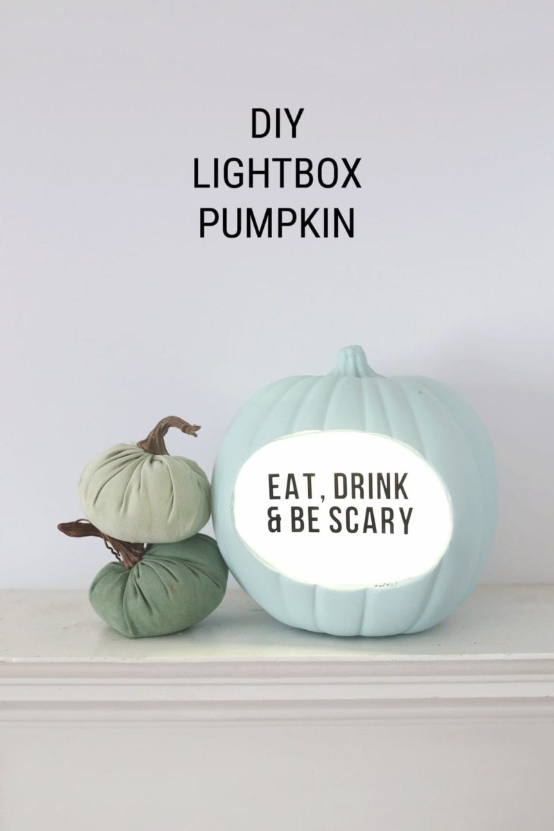 Lightbox DIY Quote Pumpkin for Halloween - This is a great no-carve pumpkin decorating idea.