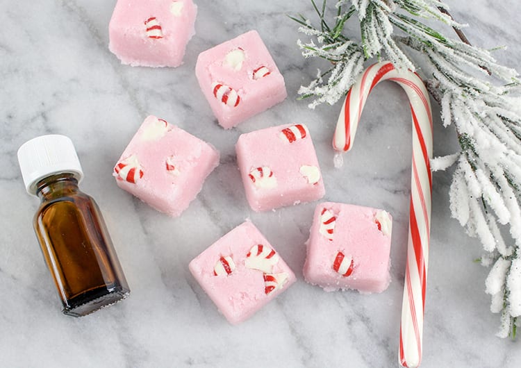 DIY Peppermint Candy Cane Sugar Scrub Cubes Recipe - 1