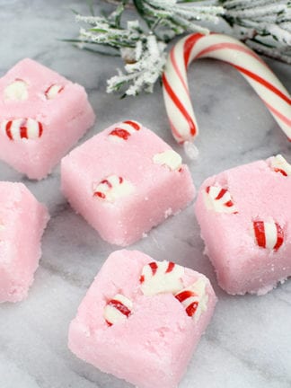 DIY Peppermint Candy Cane Sugar Scrub Cubes Recipe thumbnail