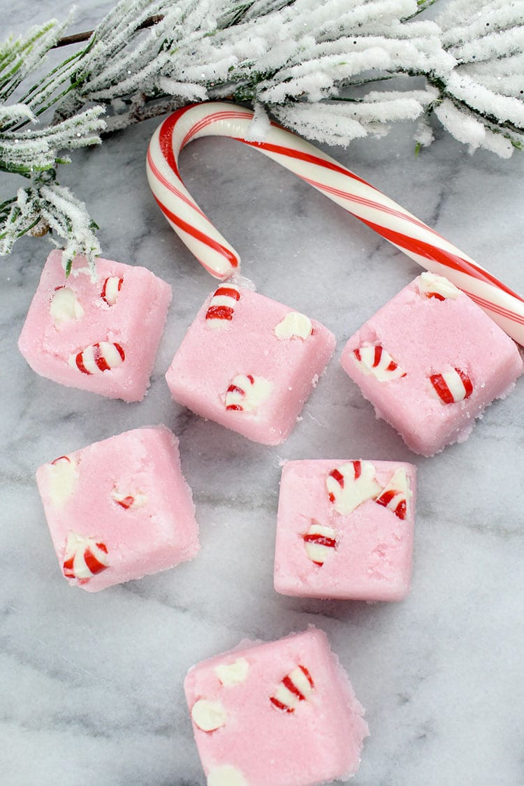 DIY Peppermint Candy Cane Sugar Scrub Cubes Recipe photo