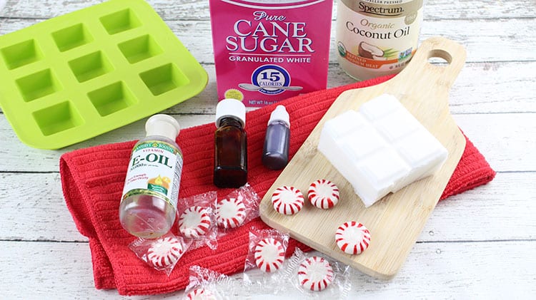 DIY Peppermint Candy Cane Sugar Scrub Cubes Recipe - Supplies