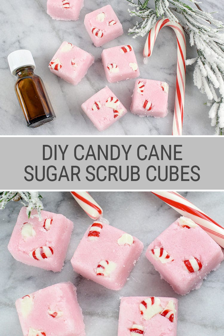 DIY Peppermint Candy Cane Sugar Scrub Cubes Recipe