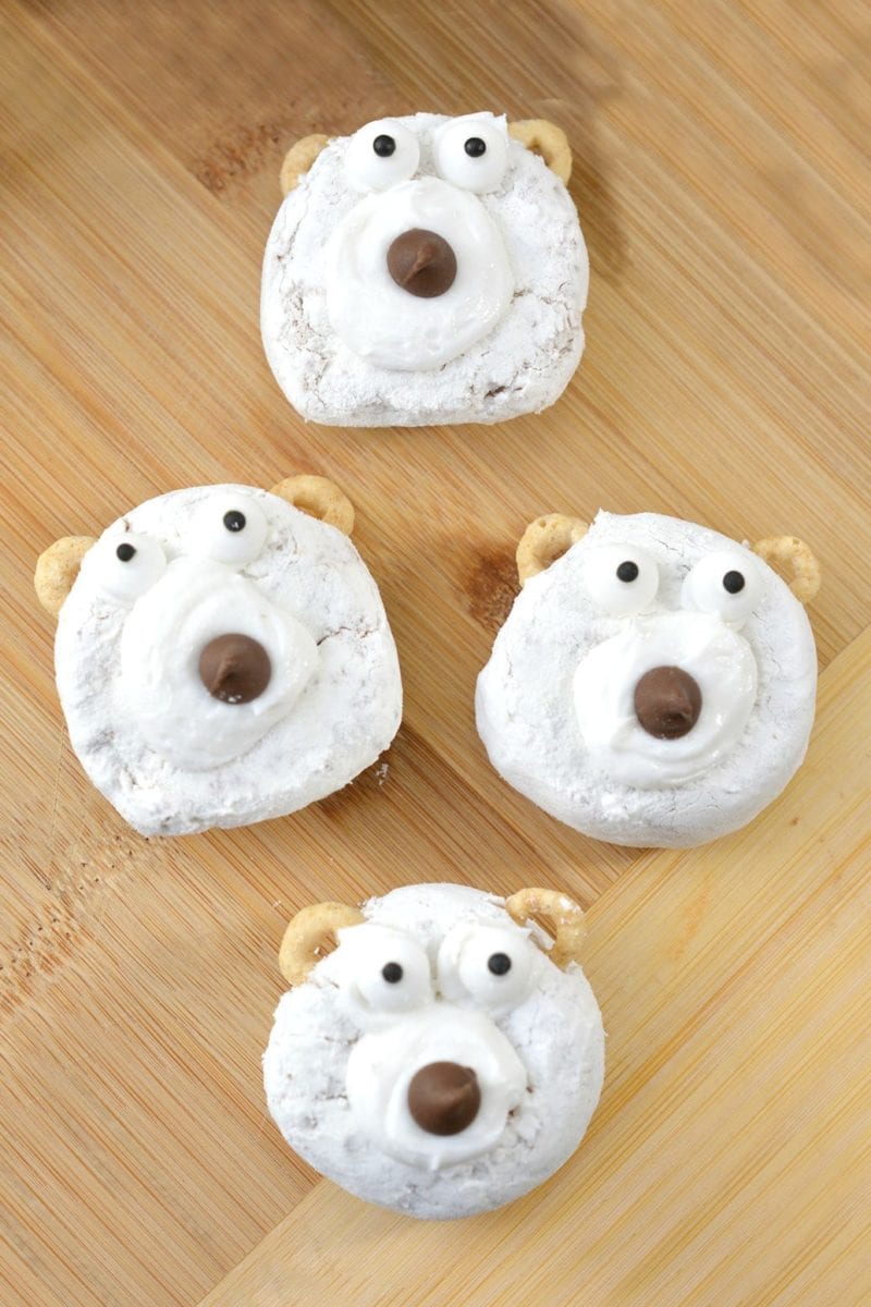 Easy DIY Polar Bear Christmas Donuts