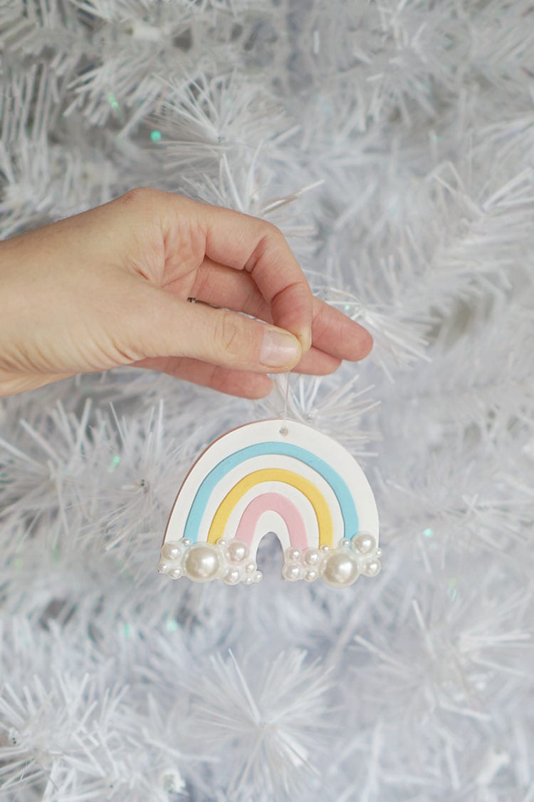 Clay DIY Rainbow Christmas Ornaments - 6