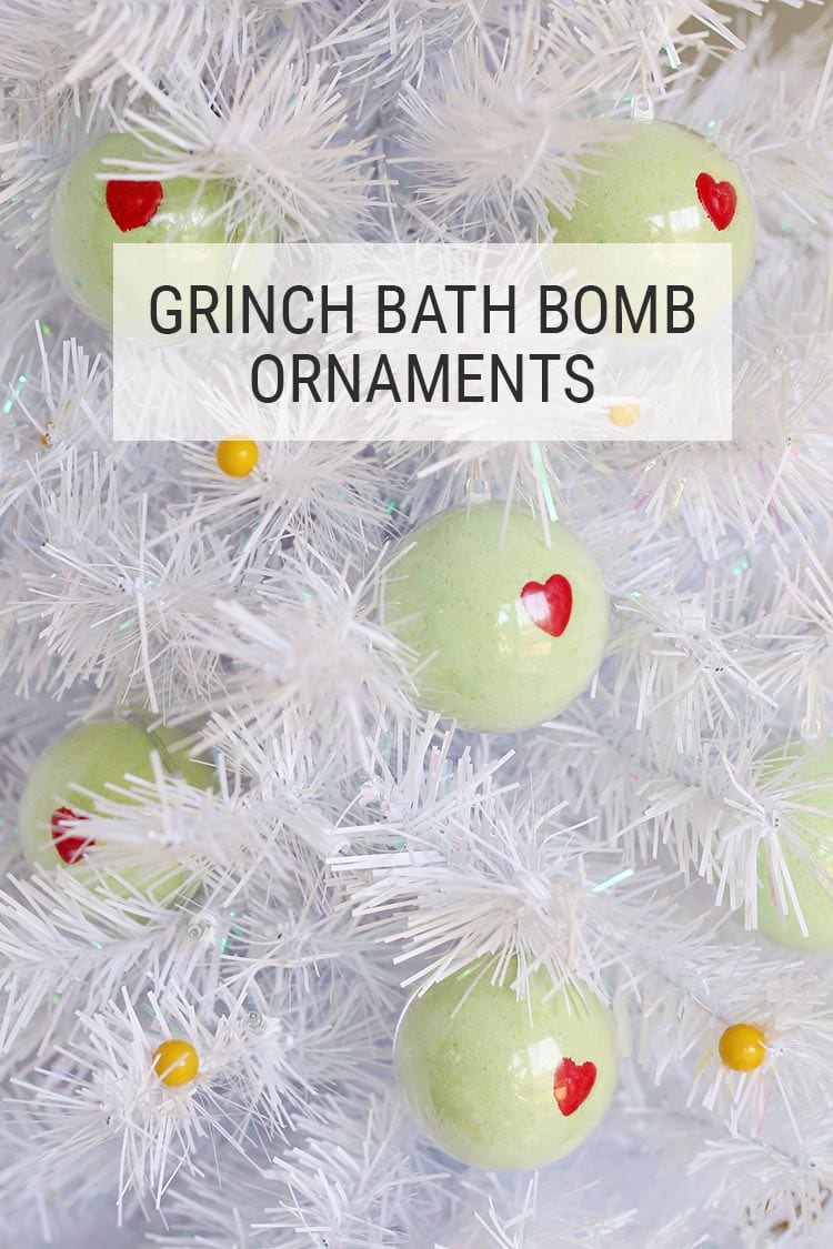 DIY Grinch Bath Bomb Ornaments for Christmas 4