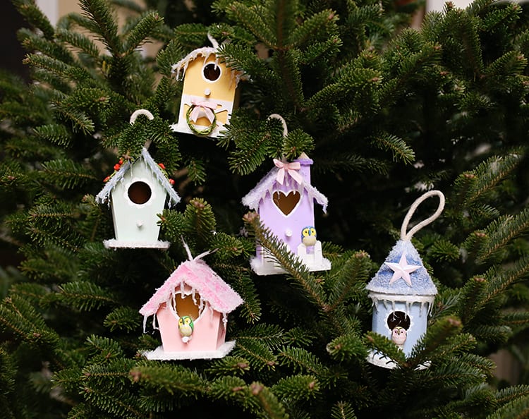 DIY Mini Bird House Christmas Village Ornaments