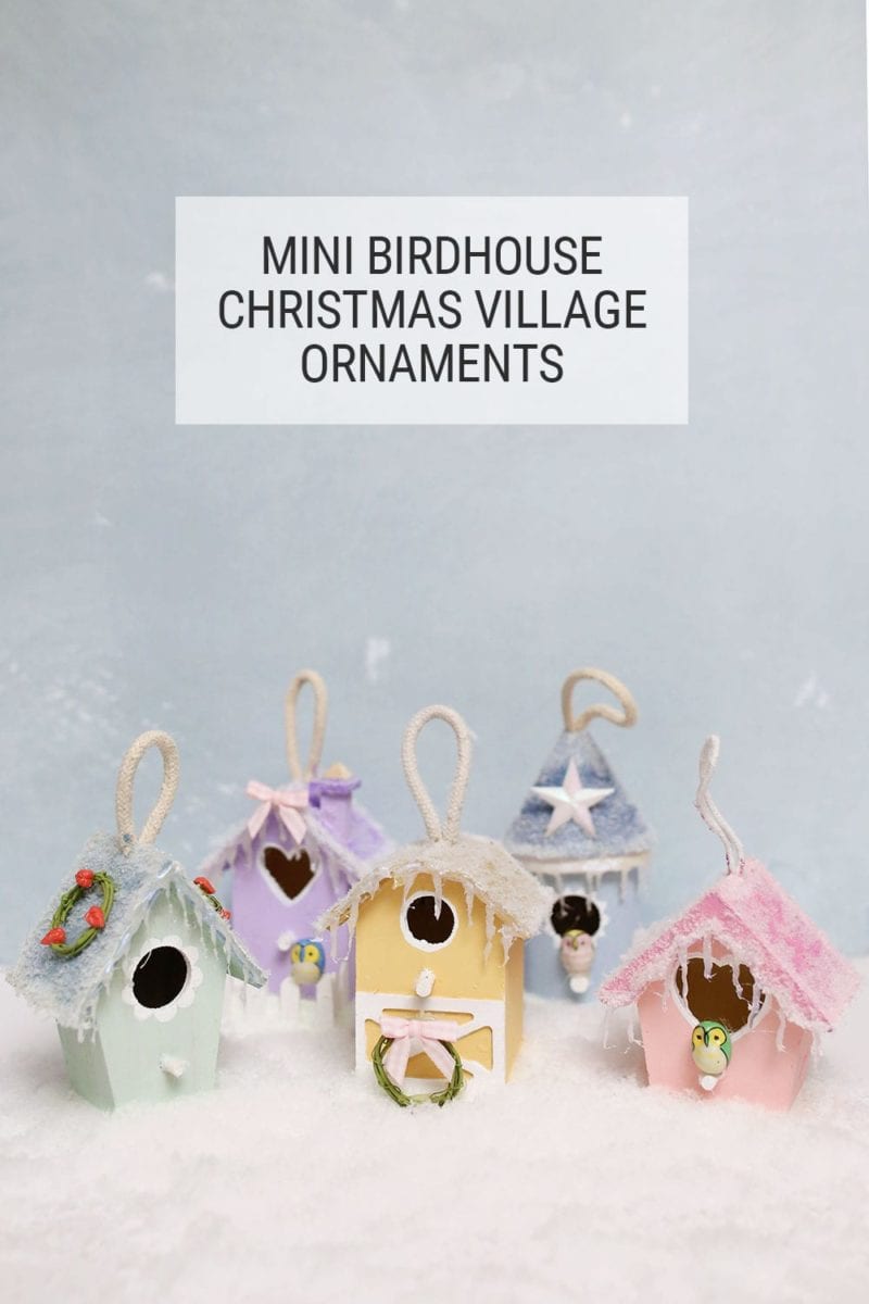 DIY-Mini-Birdhouse-Christmas-Village-Ornaments