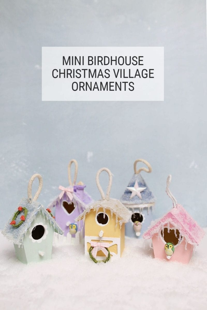 DIY Mini Birdhouse Christmas Village Ornaments picture