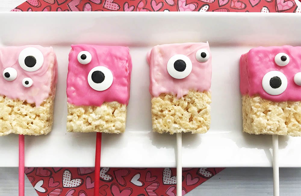 Cute Monster Valentine Rice Krispie Treats Ideas