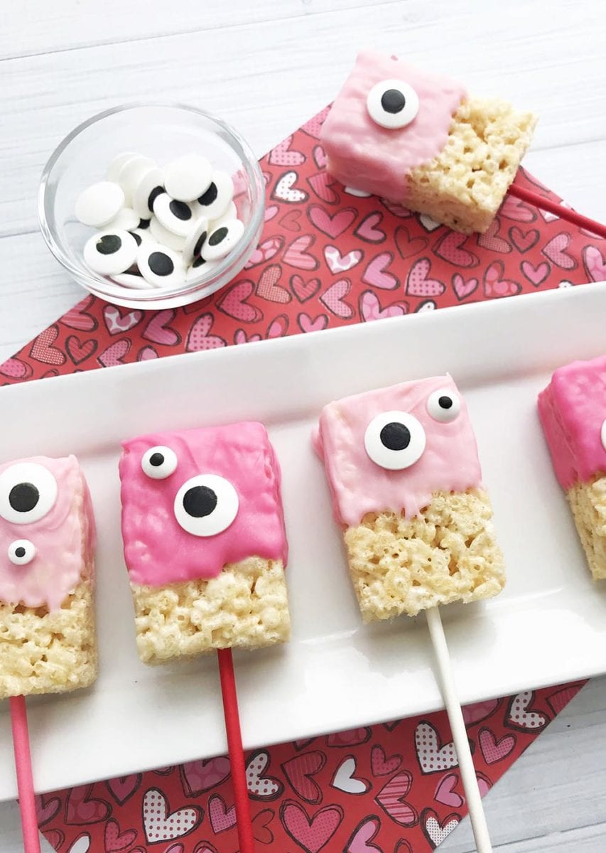 Cute Monster Valentine Rice Krispie Treats Recipe