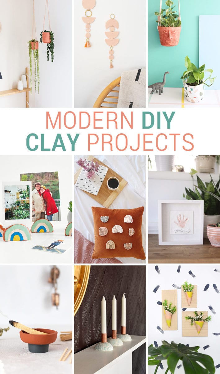 Collage of Modern DIY Clay Projects