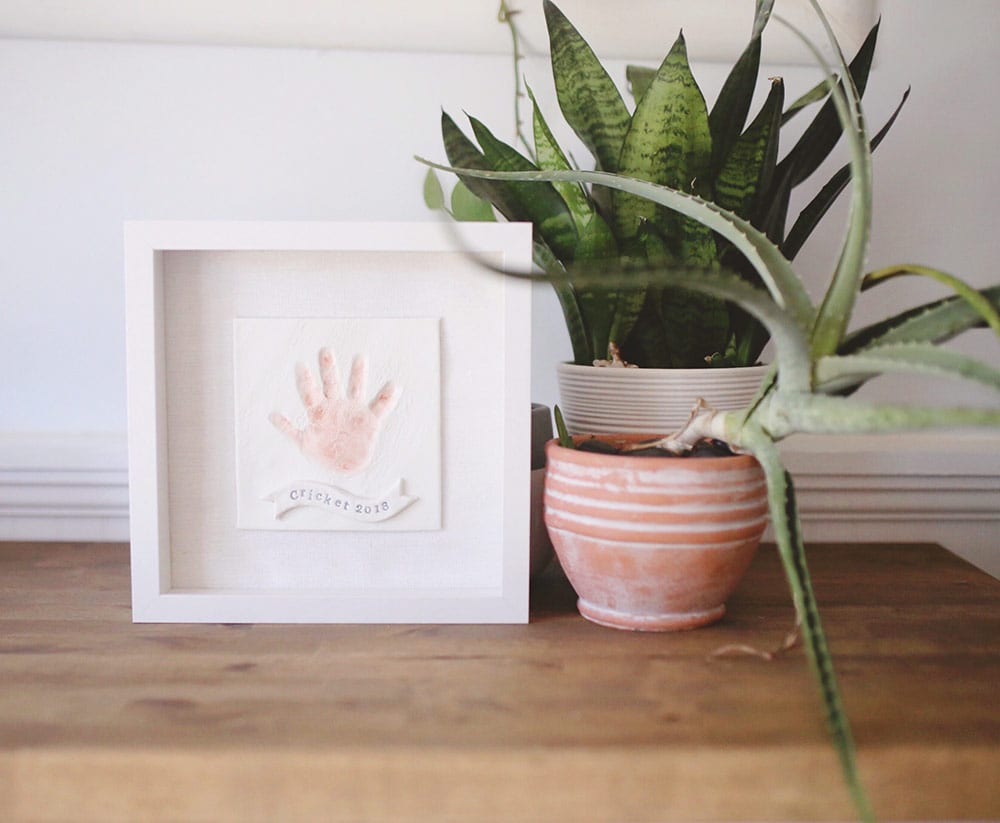 DIY Baby Handprint Keepsake Frame