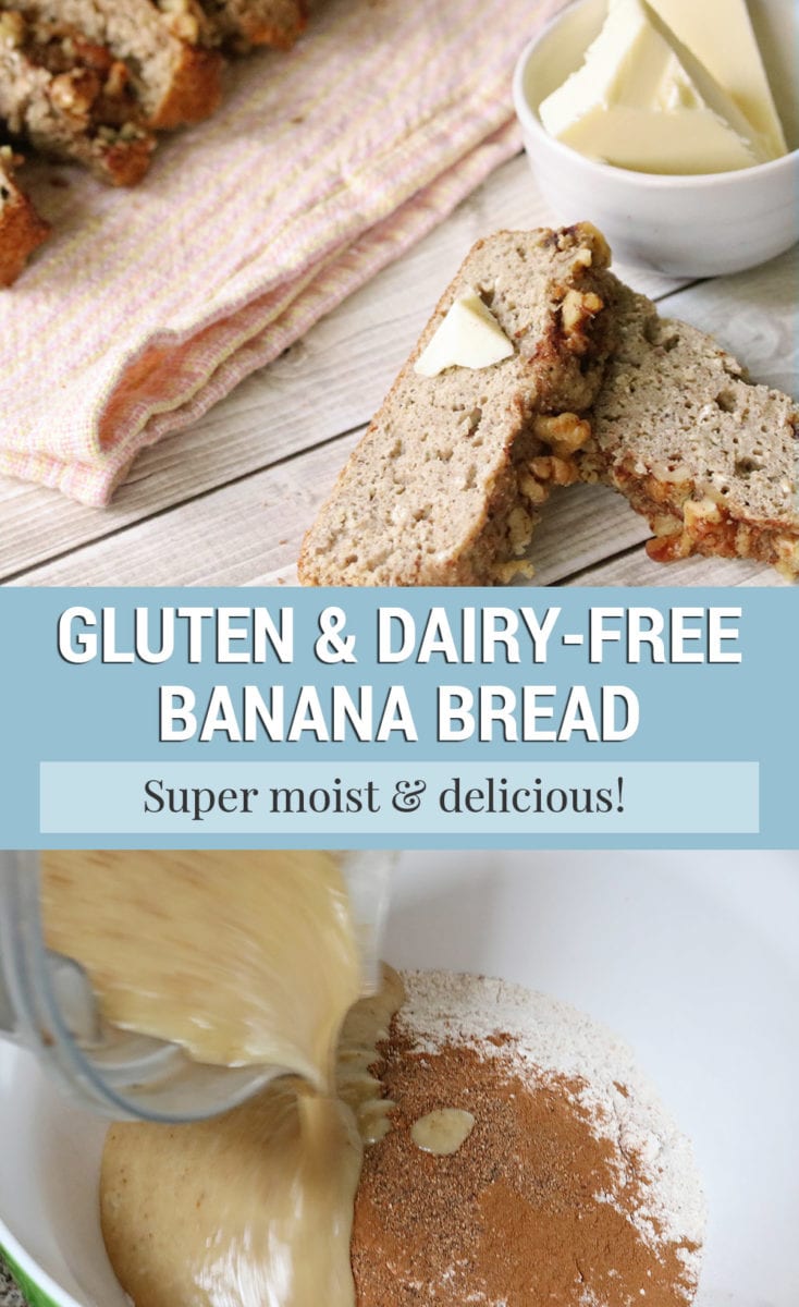 Dairy Free Gluten Free Banana Bread Recipe Pin