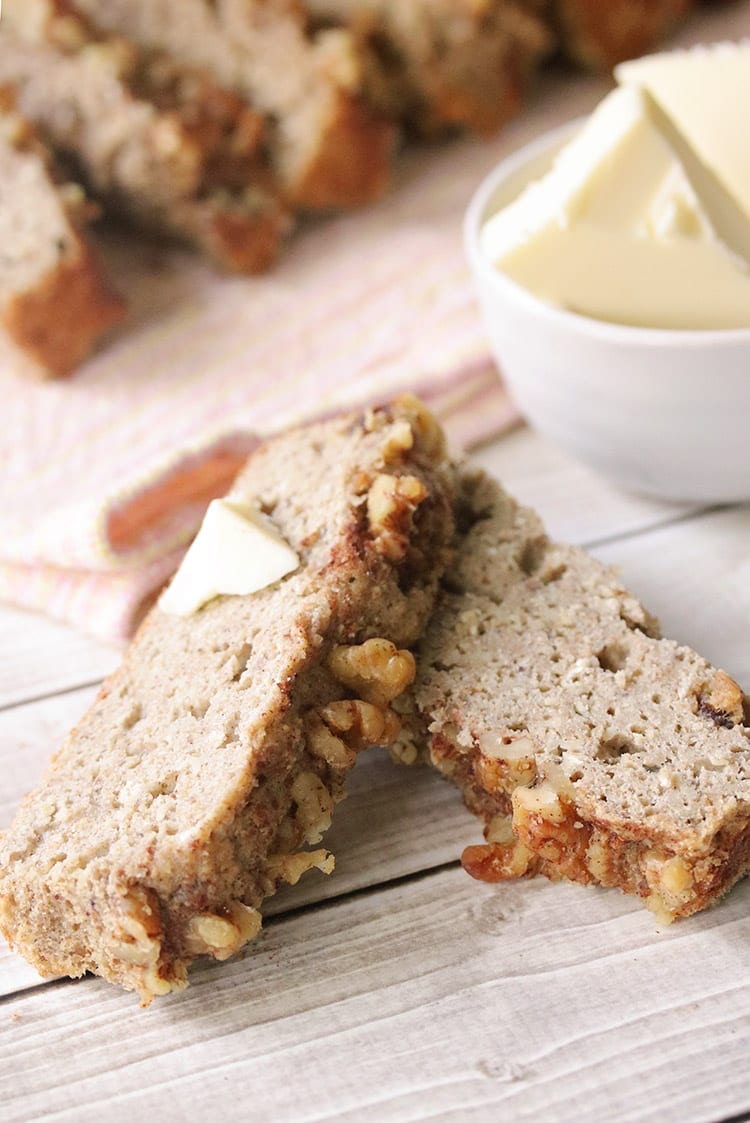 Dairy Free Gluten Free Banana Bread Recipe with Walnuts