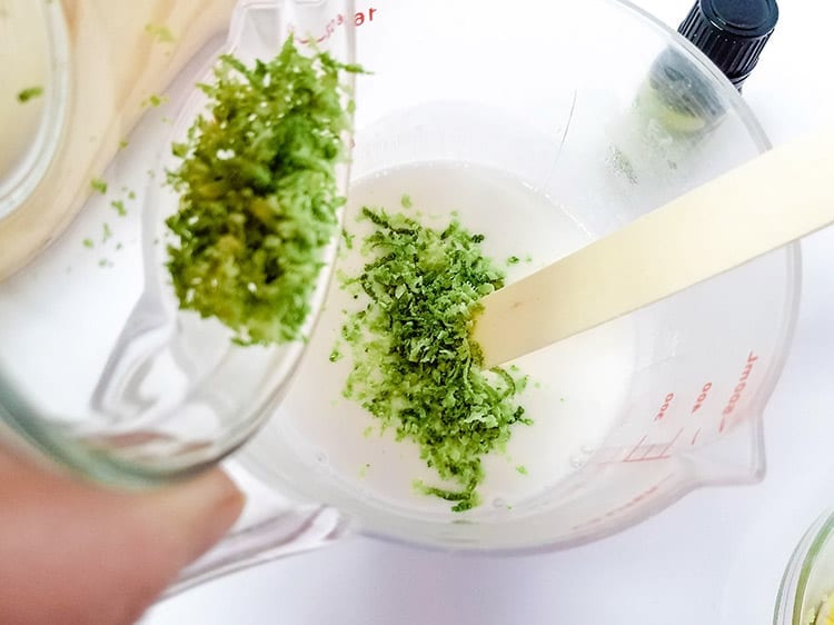 Lime Zest in a Coconut Soap Recipe