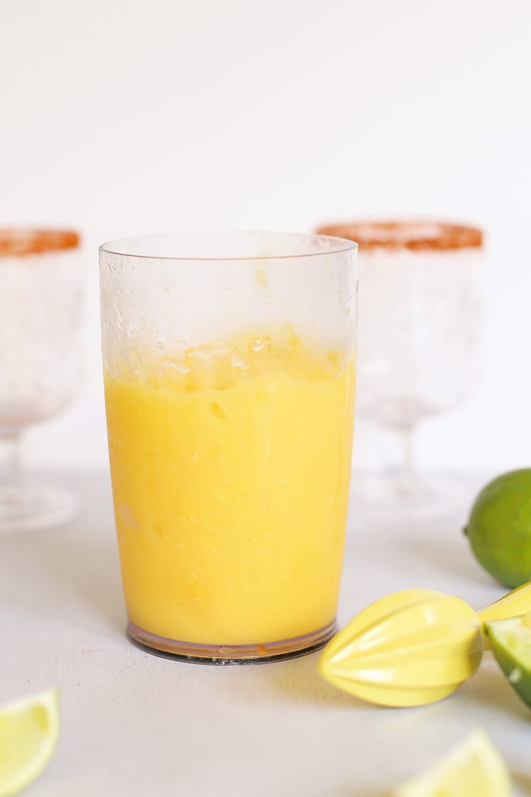 Making Frozen Mango Margaritas